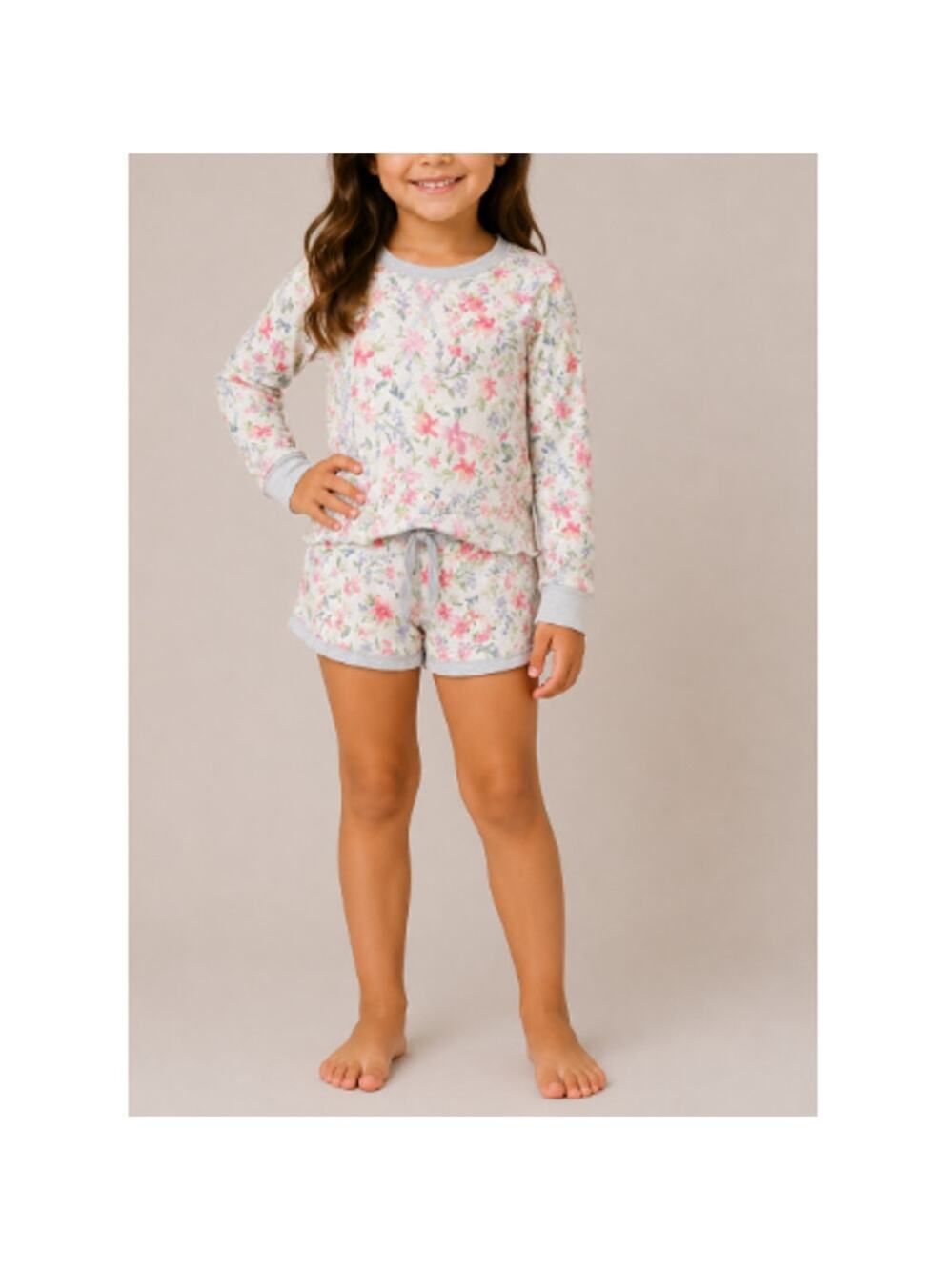 T2love Girls White Long Sleeve Floral Print Lounge Set Size 2 Year